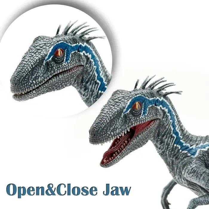 Jouet dinosaure Velociraptor pour enfants et amateurs de dinosaures, dinosaure Super Raptor avec mâchoire et mains mobiles, réaliste et drôle