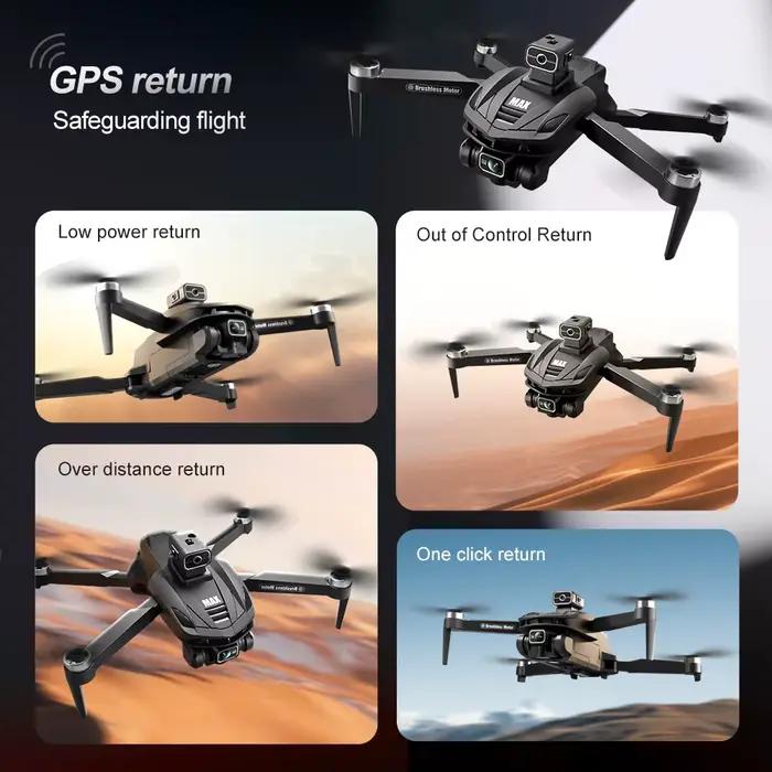 2025 V168 Pro MAX GPS Drone 8K Caméra HD professionnelle 5G WIFI FPV 360 ° Quadrirotor RC grand écran sans balais pour