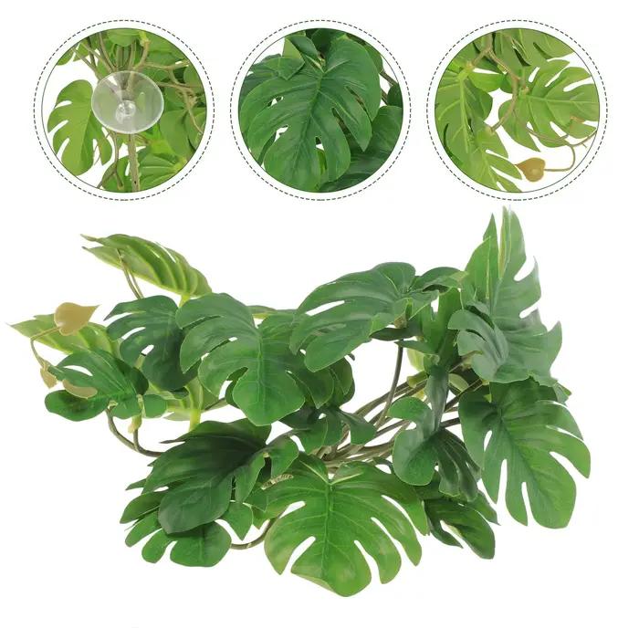 Plantes de Reptile pour Terrarium, plantes d'aménagement paysager, décoration de réservoir de Reptile, fausses plantes, décorations d'aquarium, fournitures pour animaux de compagnie