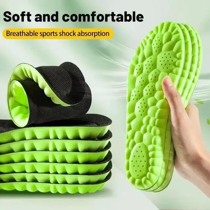 Semelles intérieures sport 4D super douces pour chaussures, coussinets d'absorption des chocs pour les pieds, soutien de la voûte plantaire, inserts orthopédiques pour baskets