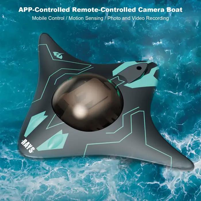 Drone sous-marin avec caméra, bateau télécommandé étanche 6 canaux pour piscines et lacs, jouet pour adultes et enfants, cadeau d'anniversaire