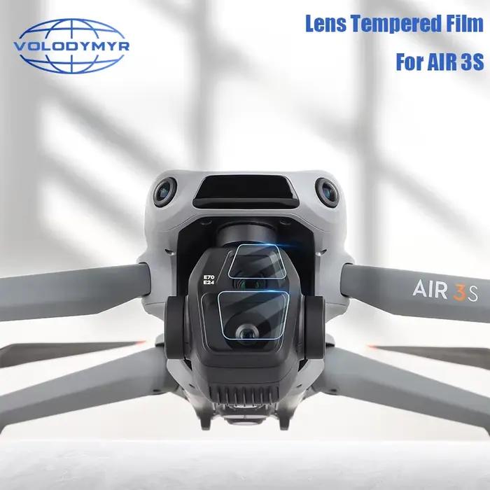 VOLODYMYR pour DJI Air 3S Film de protection d'écran trempé 9H HD Anti-rayures Anti-poussière pour accessoires de Drone DJI Air 3S