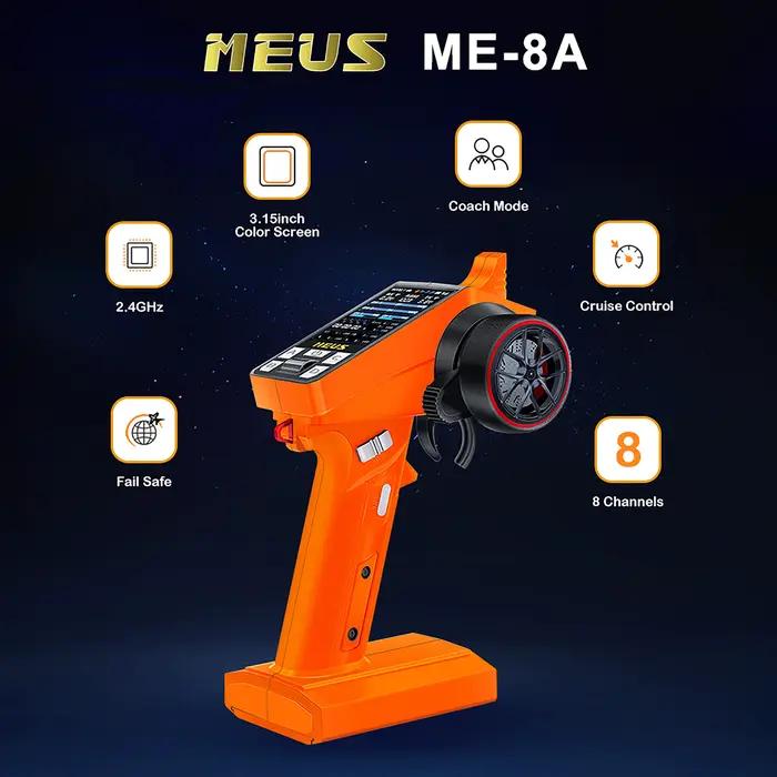 MEUS RACING ME-8A transmetteur RC 8 canaux 2.4GHz et récepteur avec Mode entraîneur pour bateau de voiture sur chenilles RC TRX4 TRX4M SCX10 SCX24