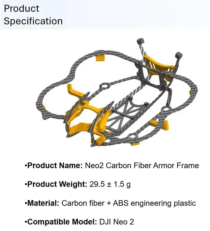Kit d'accessoires de protection en fibre de carbone premium pour drone Neo 2