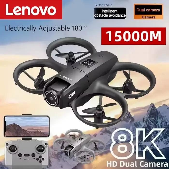 Mini drone Lenovo D16 8K HD avec double caméra professionnelle 180 °
