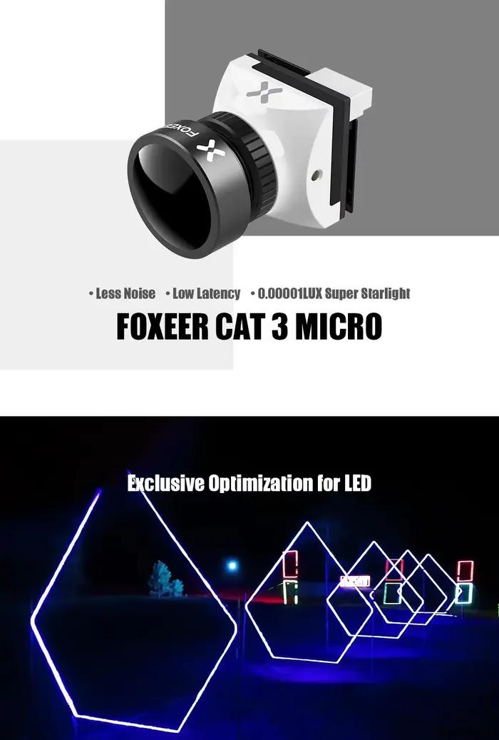 Foxeer Micro Cat 3 1200TVL Starlight 0.00001Lux FPV caméra faible latence