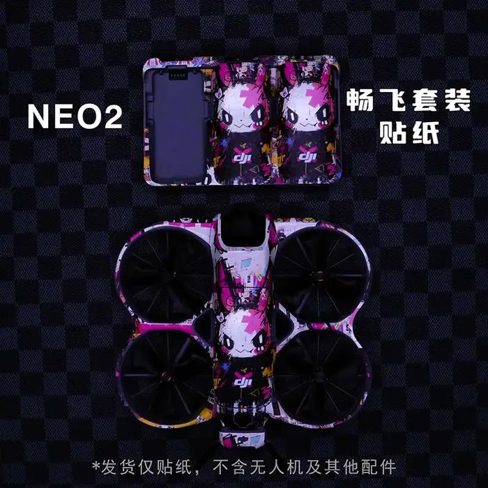 Autocollants décoratifs en PVC pour DJI NEO 2 Fly More Combo protection imperméable résistante aux rayures personnalisation drone occassions spéciales