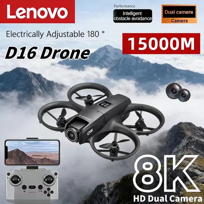 Mini drone Lenovo D16 8K HD avec double caméra professionnelle 180 °