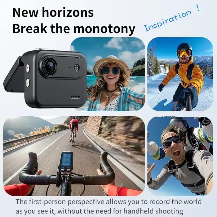 Caméra d'action Y360 avec écran rabattable Ultra HD 4K Stabilisation d'image Caméra de cyclisme Objectif Grand Angle Occasions Spéciales