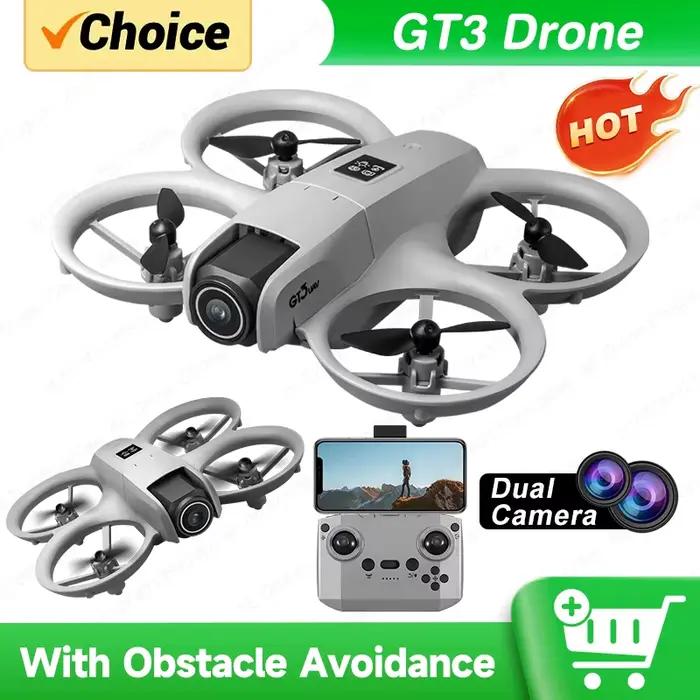 NOUVEAU Drone GT3 8K 4K Professionnel HD 180 ° ESC double caméras Mini WIFI Dron évitement d'obstacles FPV pliable RC