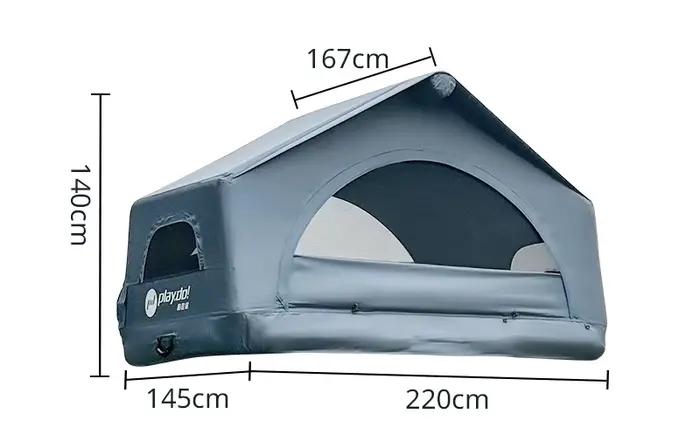 Tente de toit gonflable pour voiture, tente de glamping extérieure polyvalente, grande tente coque légère et imperméable pour toit de véhicule