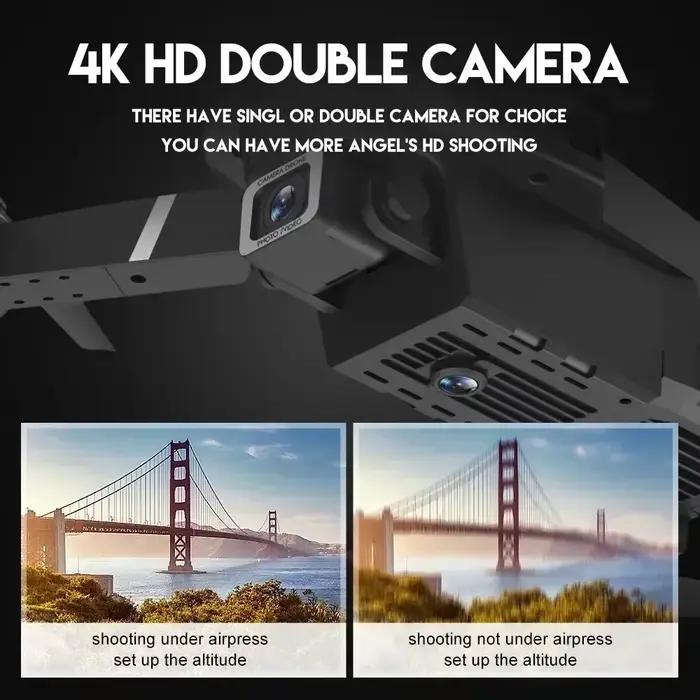Drone RC E88Pro 4K avec Caméra HD Grand Angle 1080P Hélicoptère Pliable WIFI FPV Pour Photographies Aériennes Haute Définition Occasions Spéciales