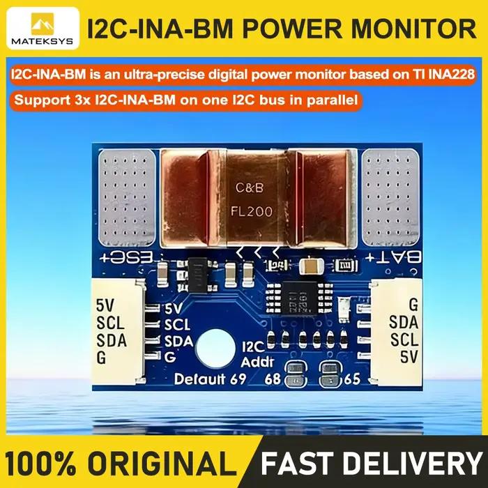 MATEK Mateksys I2C-INA-BM MONITEUR DE PUISSANCE I2C ULTRA-PRÉCIS pour drone RC FPV