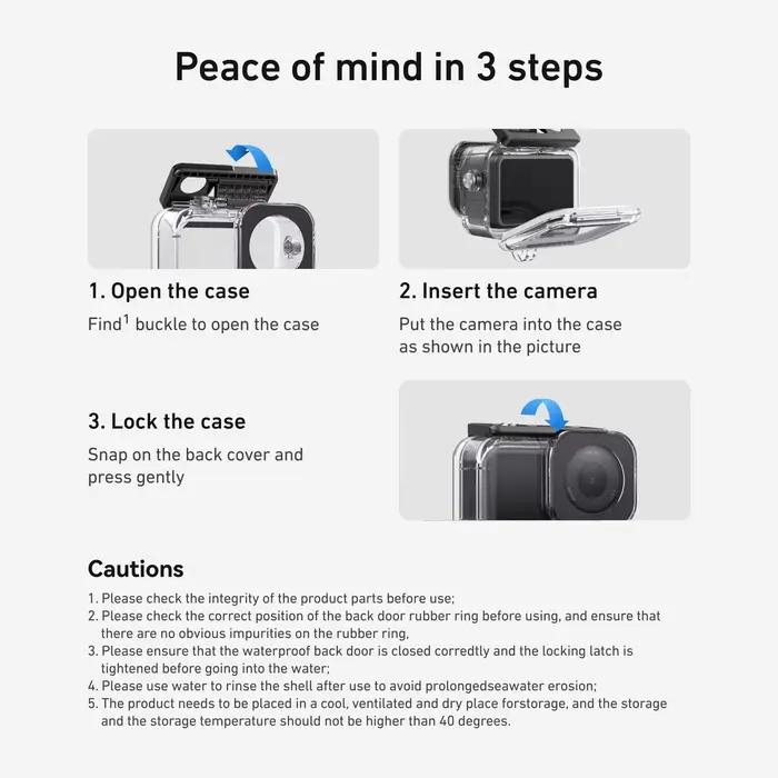 TELESIN boîtier étanche pour DJI OSMO Action 6 sous-marin 60M couvercle
