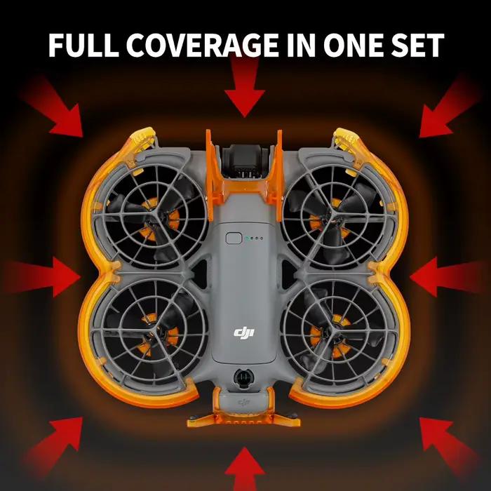 Kit de protection moulé par injection 4-en-1 pour DJI Neo 2 : Protections d'hélices à finition lisse et pare-chocs de cardan – Accessoires de drone