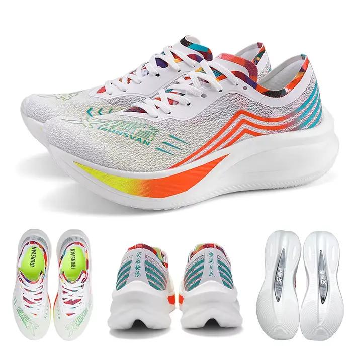 IRUNSVAN 1.0 Chaussures de course professionnelles en nylon avec plaque de carbone intégrale, respirantes et amortissantes pour marathon