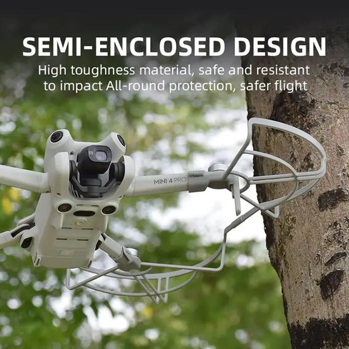 Protection d'hélices de drone DJI MINI 4 Pro en PC gris robuste pour vols sécurisés et photographie aérienne occasions spéciales