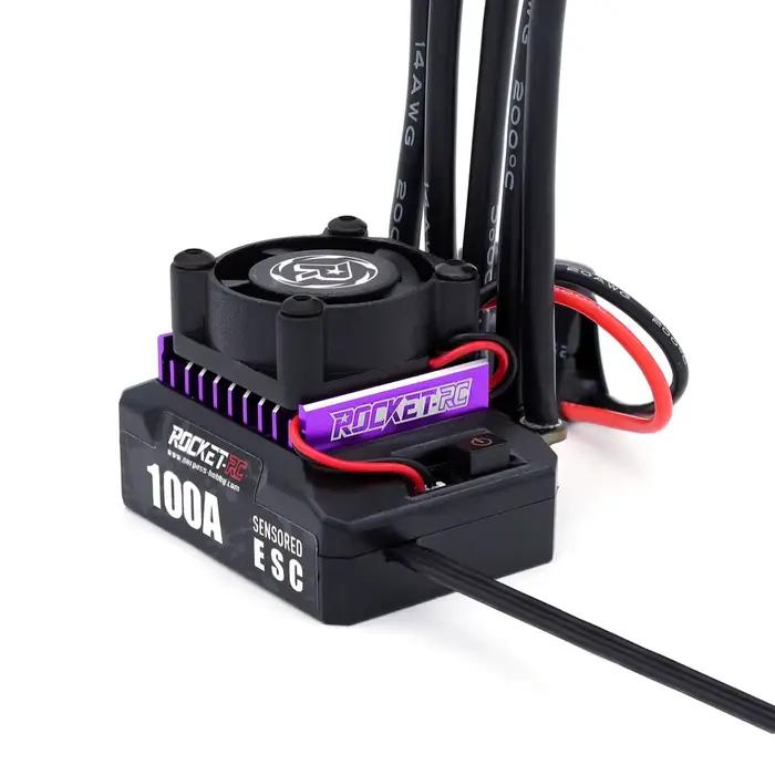 ROCKET RC 100A ESC avec moteur CH10 540 10.5T 13.5T 17.5T 21.5T Combo sans balais sensoriel pour pièces de voiture de course à dérive 1/10 1/12 RC