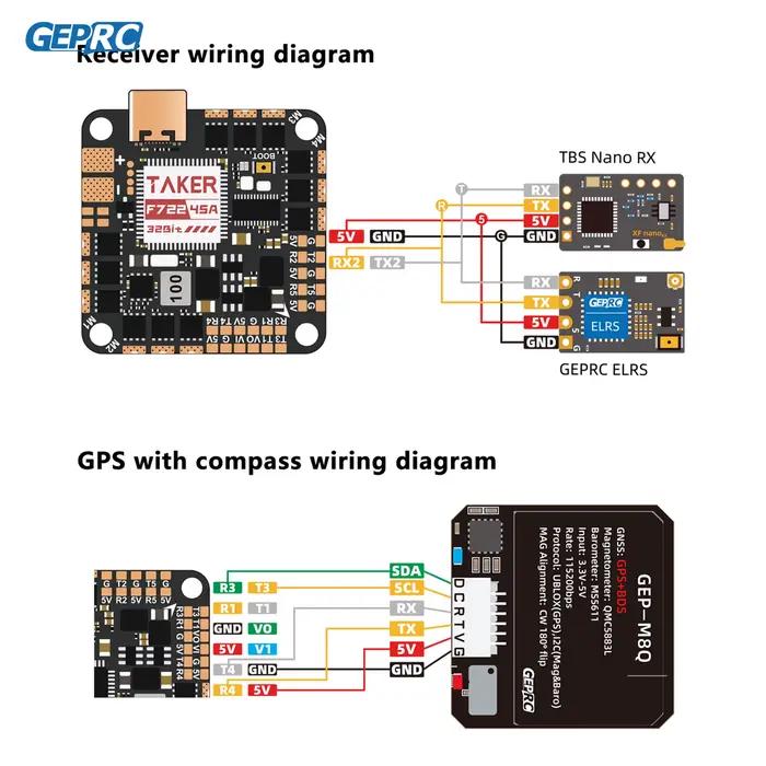 Contrôleur de vol TAKER F722 32 bits AIO pour drones FPV hélicoptères course compétition vitesse précision montées en puissance