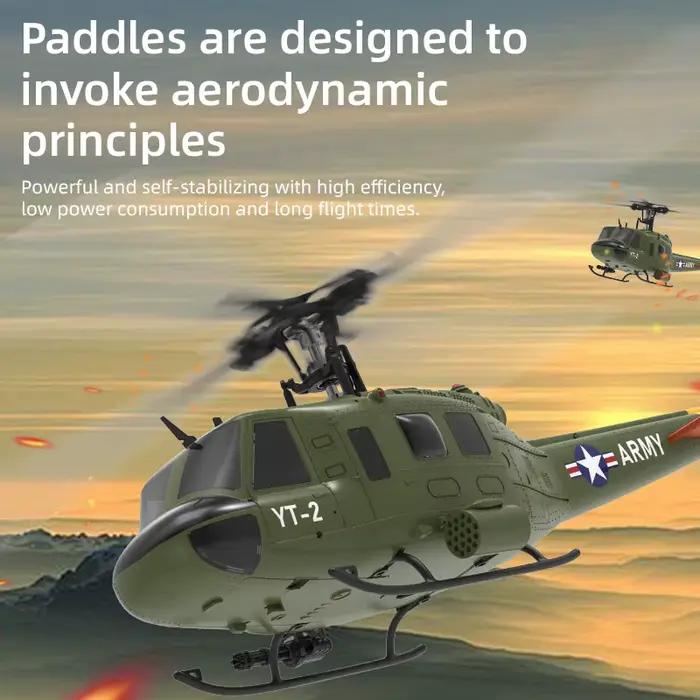 YUXIANG F07 RC hélicoptère 1:34 UH-1 HUEY échelle 2.4G 6CH maintien d'altitude positionnement du flux optique double moteur sans balais RTF YXZNRC