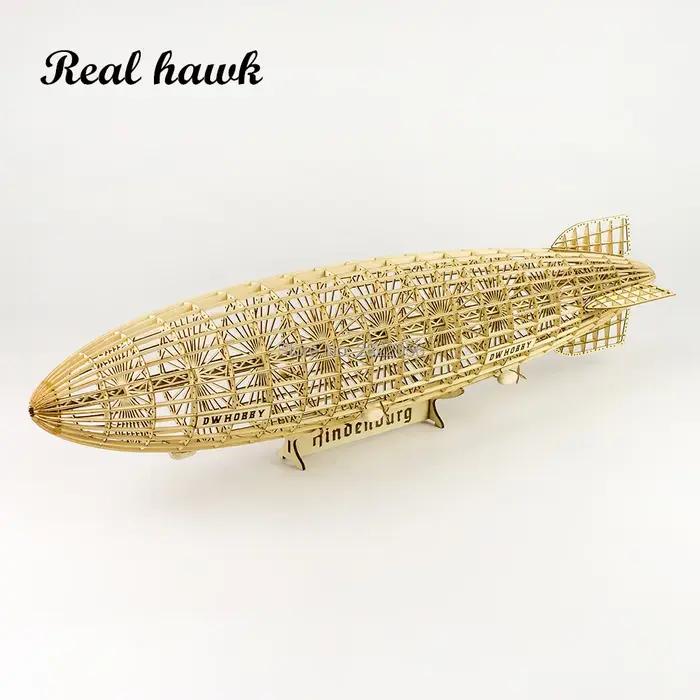 Real Hawk Leges DIY Modèle de construction 1:408 LZ-129 Hindenburg Zeppelin Dirigeable Longueur 600mm Jouet en bois Jouets de construction Cadeau RC