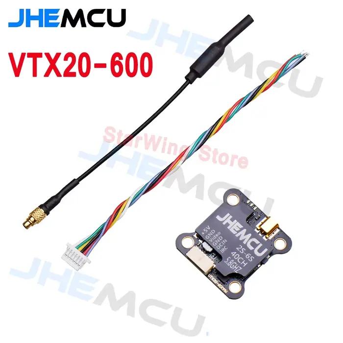 JHEMCU VTX20-600 5.8G 600MW FPV Transmetteur - 20x20 Mini 4 axes Crossover Drone Vidéo TX avec alimentation réglable