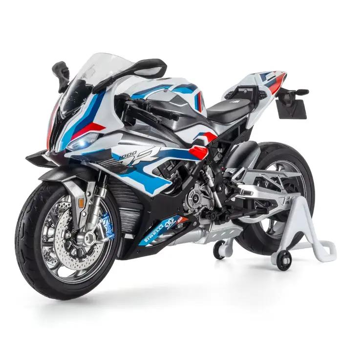 Modèle de moto de course en alliage 1/9 M1000RR S1000RR, moto sportive de rue en métal avec éclairage, collection de jouets, cadeau