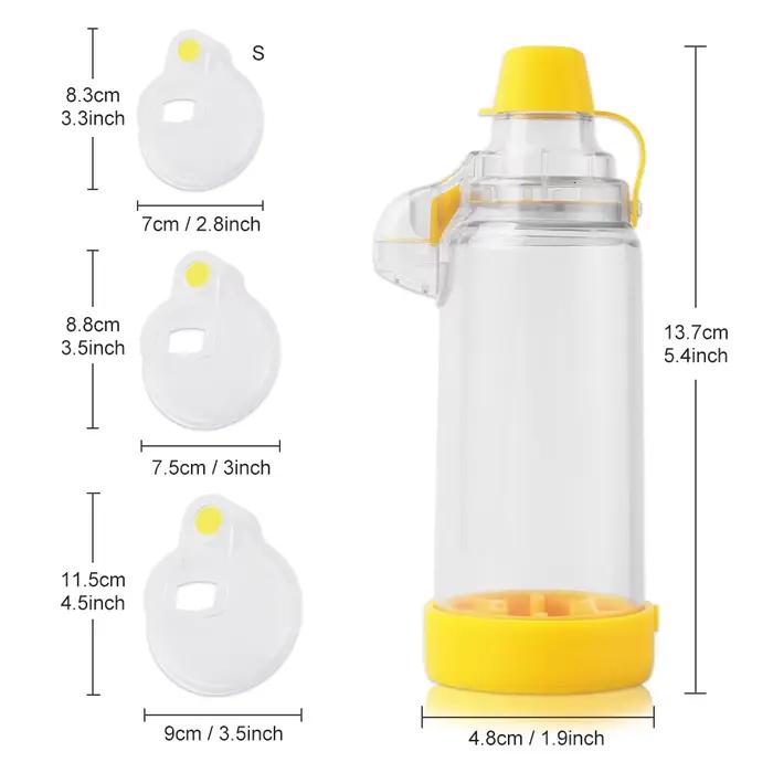 Nébuliseur tasse inhalateur bouteille asthme inhaler chambre automiseur entretoise brume stockage compresseur réservoir atomiseur masque enfants adultes