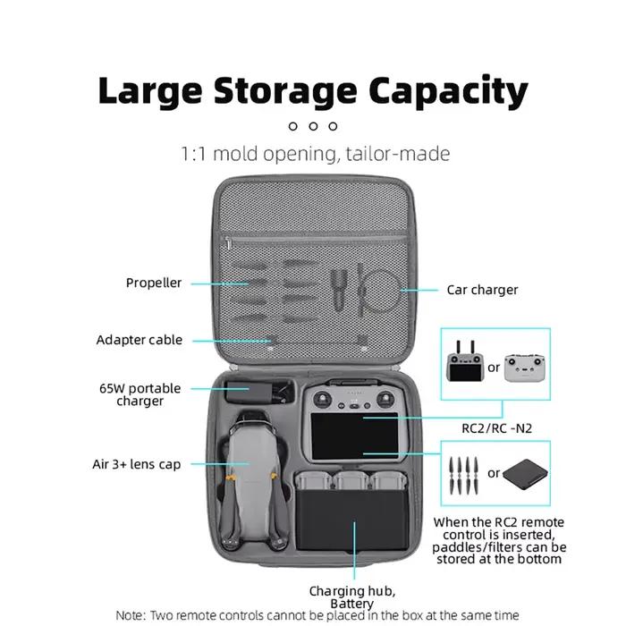 Sac de rangement DJI Air 3 Air 3S boite anti choc protection drone transport voyage occassionnels polyuréthane lycra