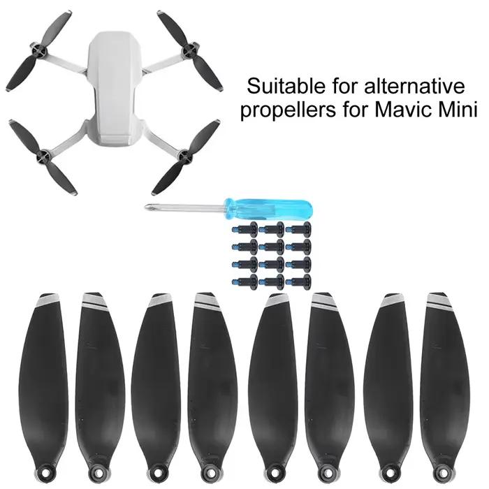 Hélices en EVA légères et résistantes pour Mavic Mini, 8 pièces avec vis et tournevis pour drônes, idéales pour les vols stables et précis, pour 14 ans et plus