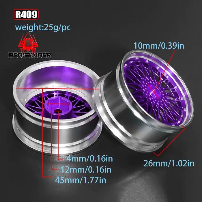 1/10 roues de course RC pneus jantes en métal Hub12mm Hex pour 1:10 RC sur voiture de route Tamiya TT01 TT02 XV01 XV02 PTG-2 HSP HPI Kyosho