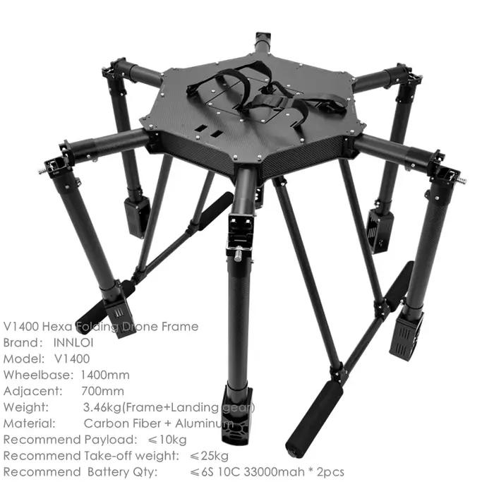 XAERO DIY V1400 Châssis de Hexacoptère Pliant de 1400 mm pour Drone Caméra Industriel de Cartographie