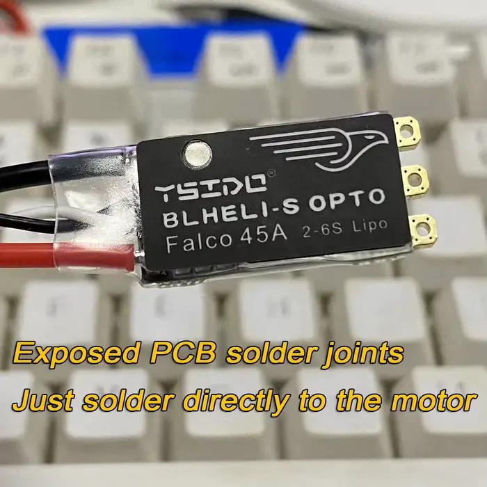 YSIDO Falco 35A 45A BLHeli_S ESC 2-6S Lipo contrôleur électronique sans brosse avec Support de lumière LED DSHOT125/300/600 pour Drone