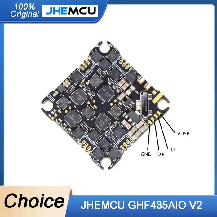 JHEMCU GHF435AIO V2 20A contrôleur de vol 2-4S avec OSD Baro Blackbox récepteur ELRS 2.4G intégré pour Drone RC FPV Freestyle