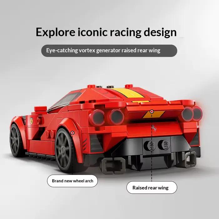 Ensemble de briques LEGO Super Racing Series 76914 Ferrari 812 Competizione Sports Car, décoration de bureau, collection de loisirs, jouet populaire