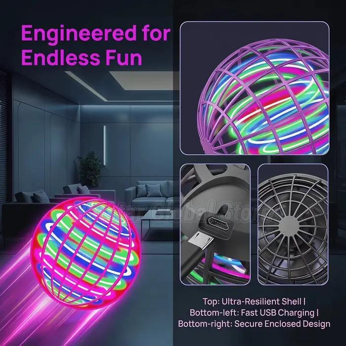 Balle volante magique RC Boomerang Fly Nova Orb Pro Mini Drone Hover Ball avec lumières LED