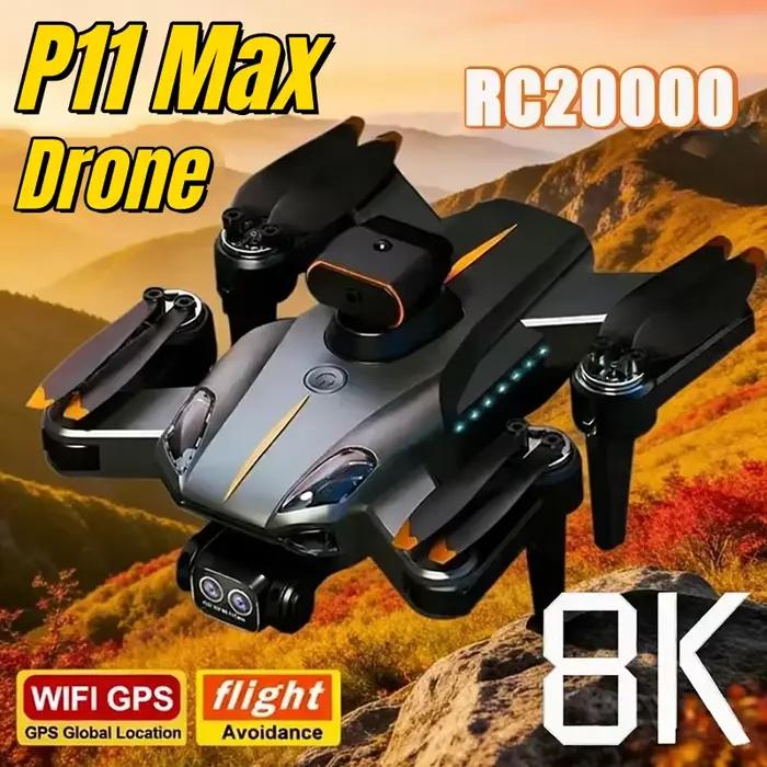 Nouveau drone GPS P11 Max 8K HD 5G Photographie aérienne professionnelle Double caméra Évitement d'obstacles Quadricoptère sans balais 20000M 2026