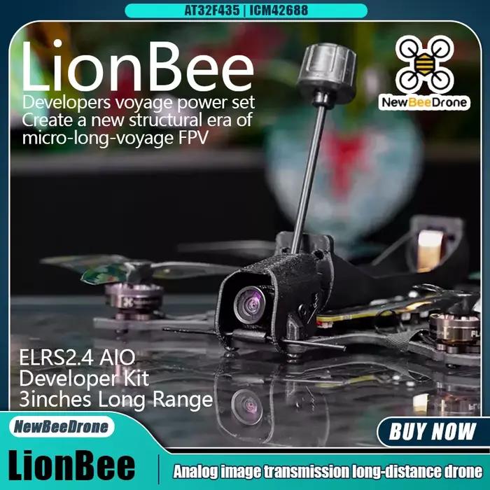 Nouveau Drone RC LionBee 3 pouces AT32F435 avec Kit Vidéo Analogique Longue Portée et Caméra BeeEye V2 800TVL