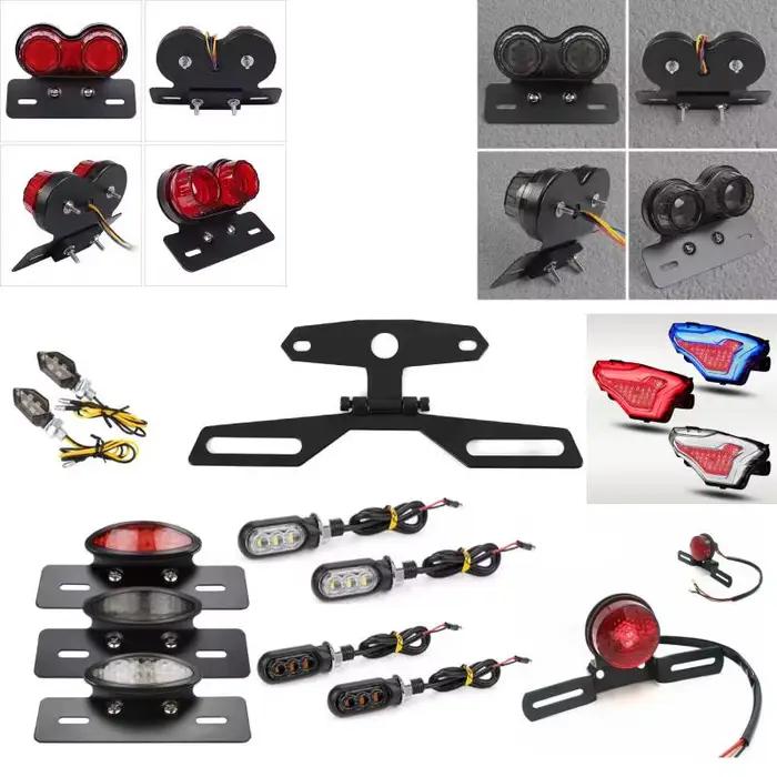 Nouveau support de plaque d'immatriculation en alliage d'aluminium CNC pour moto 2026, support de plaque pliable avec fixation pour feu arrière et support de fixation pour éclairage