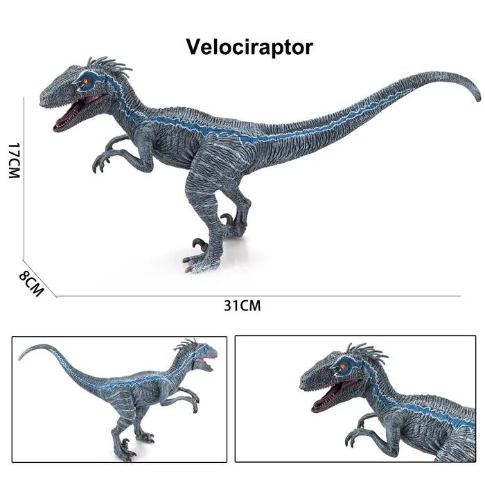 Jouet dinosaure Velociraptor pour enfants et amateurs de dinosaures, dinosaure Super Raptor avec mâchoire et mains mobiles, réaliste et drôle