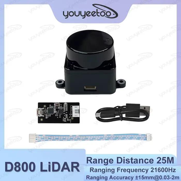 LDROBOT D800 Kit de capteurs LiDAR STL-27L 25M DToF balayage SLAM Navigation ROS Robot voiture ROS1/ROS2 Compatible Radar Laser extérieur