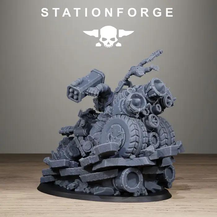 Orkaz Biker Boss-Tough, résine, haute précision, miniatures, accessoires de jeu de table, modèle gris non peint