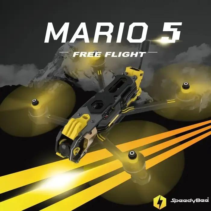 Mario 5 O4 Kit de cadre Version DC / XH avec plaque en fibre de carbone FPV Freestyle RC Racing Drone