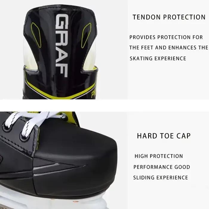 GRAF-Chaussures de patinage sur glace professionnelles pour enfants et adultes, patins à lame thermique, chaudes et épaisses