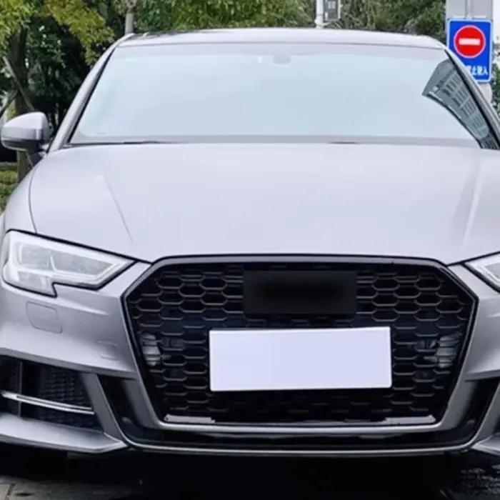 Pour Audi A3/S3 8V 2017 2018 2019 – Calandre avant nid d'abeille style RS3 pour pare-chocs – Pièces auto, grille de capot, kits carrosserie