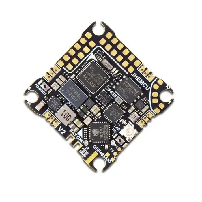 JHEMCU GHF435AIO V2 20A contrôleur de vol 2-4S avec OSD Baro Blackbox récepteur ELRS 2.4G intégré pour Drone RC FPV Freestyle