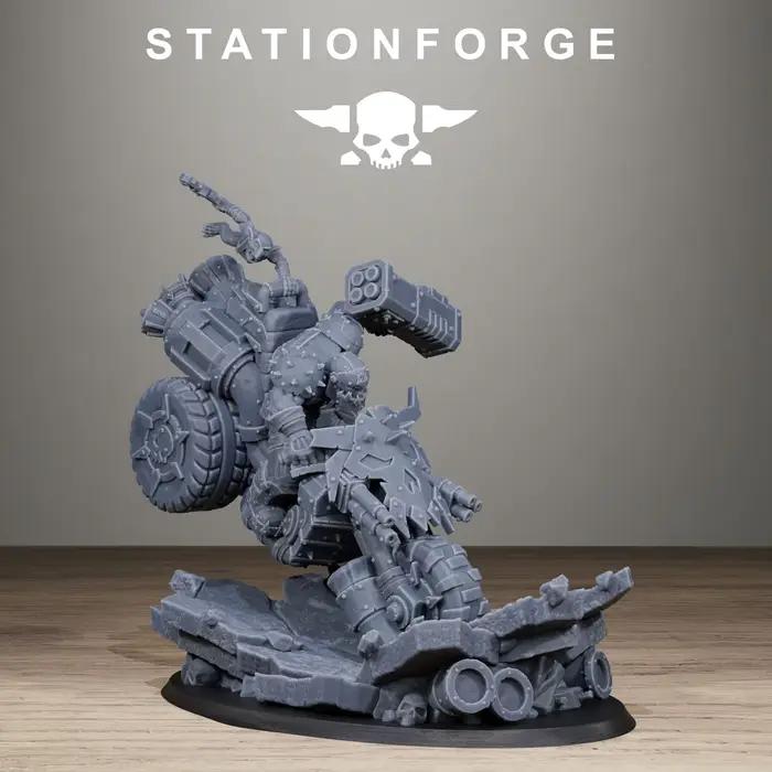 Orkaz Biker Boss-Tough, résine, haute précision, miniatures, accessoires de jeu de table, modèle gris non peint