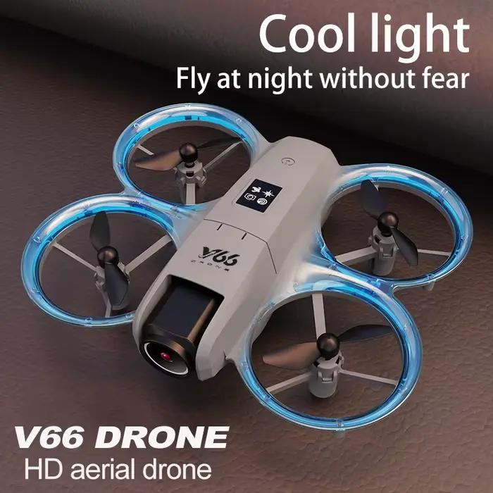 Nouveau V66 Mini Drone WIFI FPV Hover 4K professionnel HD caméra poche lumières colorées Dron Rc avion pliable RC quadrirotor garçon jouets