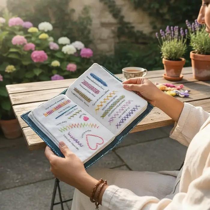 Livres de couture de broderie avec une boîte à outils complète et tutoriel d'instruction Livre d'instructions de broderie pour les amateurs d'artisanat débutants