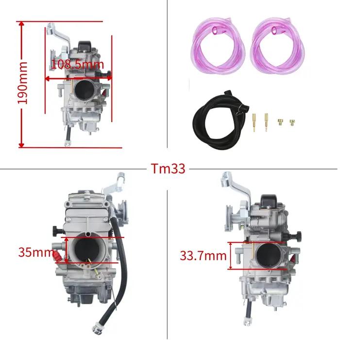Carburateur de course haute performance TM33 33 mm, carburateur de remplacement modifié pour moto tout-terrain 200cc 250cc à deux temps